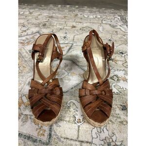 Stuart Weitzman Leather Slingback Espadrilles